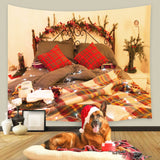 Weihnachten dekoriert Innenraum Bett Hintergrund M11-33