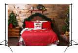 Weihnachten Schlafzimmer Retro Holzwand Hintergrund M11-34