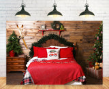 Weihnachten Schlafzimmer Retro Holzwand Hintergrund M11-34