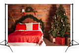 Weihnachten Schlafzimmer hölzerne Kopfteil Hintergrund M11-38