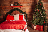 Weihnachten Schlafzimmer hölzerne Kopfteil Hintergrund M11-38