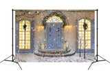 Schneeflocke Weihnachten Haus Verandatür Hintergrund M11-44