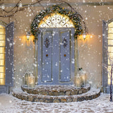Schneeflocke Weihnachten Haus Verandatür Hintergrund M11-44