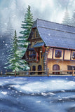 Winter Wald Hütte Schnee Fotografie Hintergrund M11-50