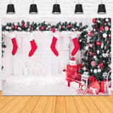 Weihnachtsbaum Kamin Socken Geschenkbox Hintergrund M11-72