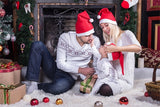 Weihnachten Kamin rote Socken Geschenk Teppich Winter Kulisse M11-74