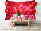 Valentinstag verstreut überall rotes Herz Halo Romantische Liebe Hintergrund M12-09