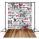 Valentinstag Amors Pfeil Romantischer Text Graffiti Wand Holzboden Hintergrund M12-19