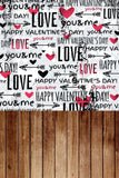 Valentinstag Amors Pfeil Romantischer Text Graffiti Wand Holzboden Hintergrund M12-19