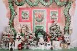Weihnachten Doodle Hand gemalt Tür Fenster Tannenbaum Kranz Geschenke Hintergrund M12-21