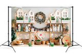 Weihnachten Küche Led Lichter Tannenbaum Dekoration Herz Fotografie Hintergrund M12-22