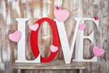 Valentinstag Holzwandpaneel Liebesbrief Dekoration geteiltes Herz Hintergrund M12-27