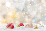 Weihnachten verschneiten Lichtflecken Fantasy Balls Dekoration Hintergrund M12-30