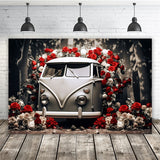 Valentinstag Oldtimer Rote und weiße Rosen Romantische Kulisse M12-34