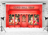 Amor Puppenladen Rose Teddybär Rot Shop Valentinstag Hintergrund M12-42