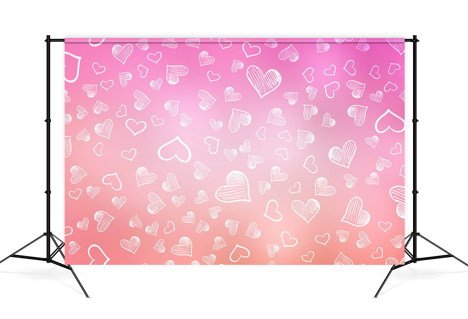 Valentinstag Farbverlauf Rosa Weiß Kreide Doodle Kleines Herz Backdrop M12-47