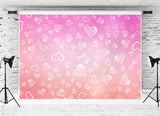Valentinstag Farbverlauf Rosa Weiß Kreide Doodle Kleines Herz Backdrop M12-47