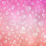 Valentinstag Farbverlauf Rosa Weiß Kreide Doodle Kleines Herz Backdrop M12-47