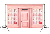Valentinstag Amor Sweet Candy Rosa Haus Stoff Herz Hintergrund M12-48
