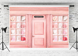 Valentinstag Amor Sweet Candy Rosa Haus Stoff Herz Hintergrund M12-48