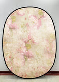 Zusammenklappbare elegante Vintage rosa/gelbliche Rosenknospe doppelseitige Kulisse 1.5x2m M12-49