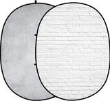 Zusammenklappbare hellgrau/weiß Backsteinmauer Textur doppelseitige Kulisse 1.5x2m M12-78