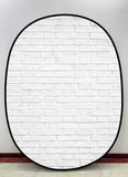 Zusammenklappbare hellgrau/weiß Backsteinmauer Textur doppelseitige Kulisse 1.5x2m M12-78
