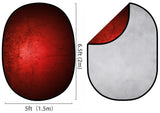 Zusammenklappbare hellgrau/dunkel schwarz-rot allmählich Textur doppelseitige Kulisse 1.5x2m M12-79