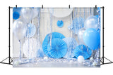Geburtstag Party Ozean Blau Papier Skulptur Dekoration Band Ballon Hintergrund M2-27