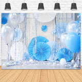 Geburtstag Party Ozean Blau Papier Skulptur Dekoration Band Ballon Hintergrund M2-27
