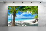 Sommer Küsten Palmen Hintergrund mit Blauem Himmel M5-116
