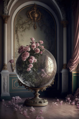 Kristallkugel Blumen klassischer Raum Hintergrund M5-11
