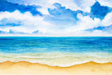 Handgezeichneter Aquarell Hintergrund mit Meereswellen M5-120