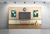 Vintage Klassenzimmer mit Tafelhintergrund M5-131