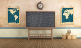 Vintage Klassenzimmer mit Tafelhintergrund M5-131