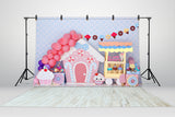 Rosa Candy House Kinderfotografie Hintergrund M5-141