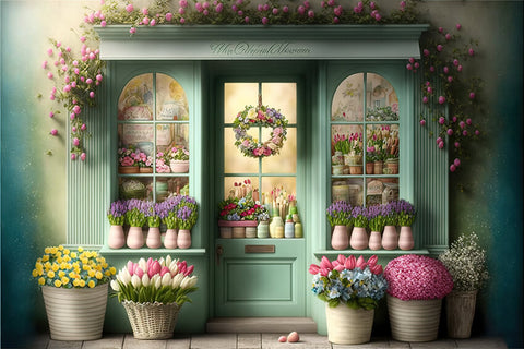Blumen-Schaufenster Fotoautomaten Hintergrund M5-37