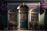 Schaufenster-Tür-Blumen-Hintergrund M5-38