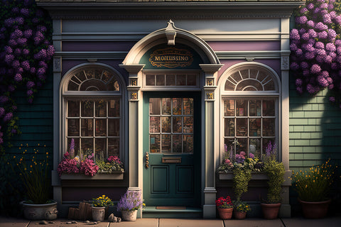 Schaufenster-Tür-Blumen-Hintergrund M5-38