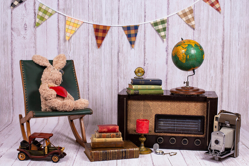 Fotohintergrund für Kinder mit Vintage Dekor M5-88