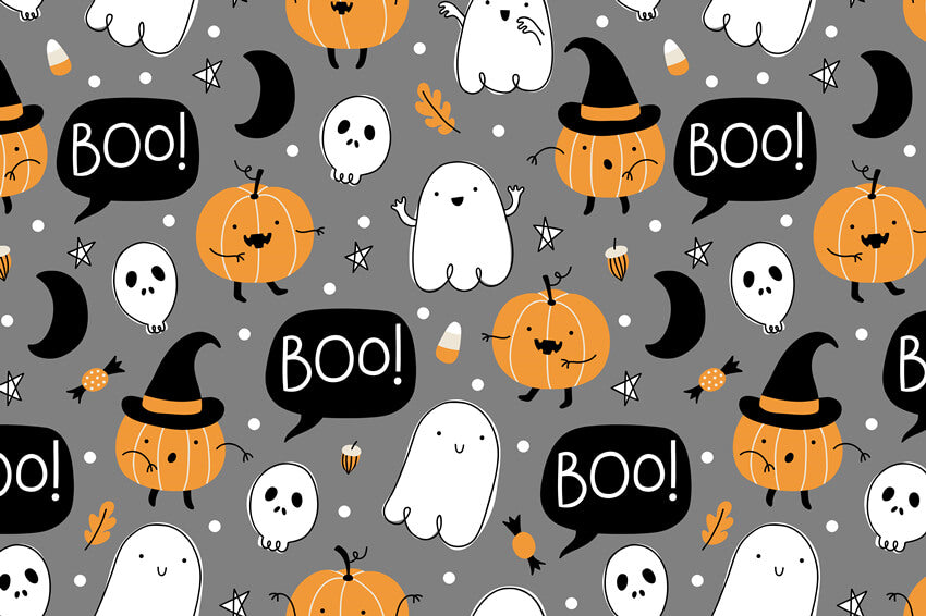 Halloween Cartoon Kürbis Geist Süßigkeits Hintergrund M6-137