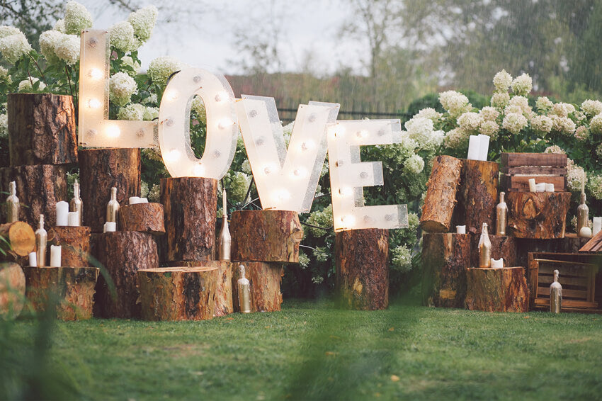 LOVE Buchstaben Blume Hochzeit Dekor Hintergrund M6-22