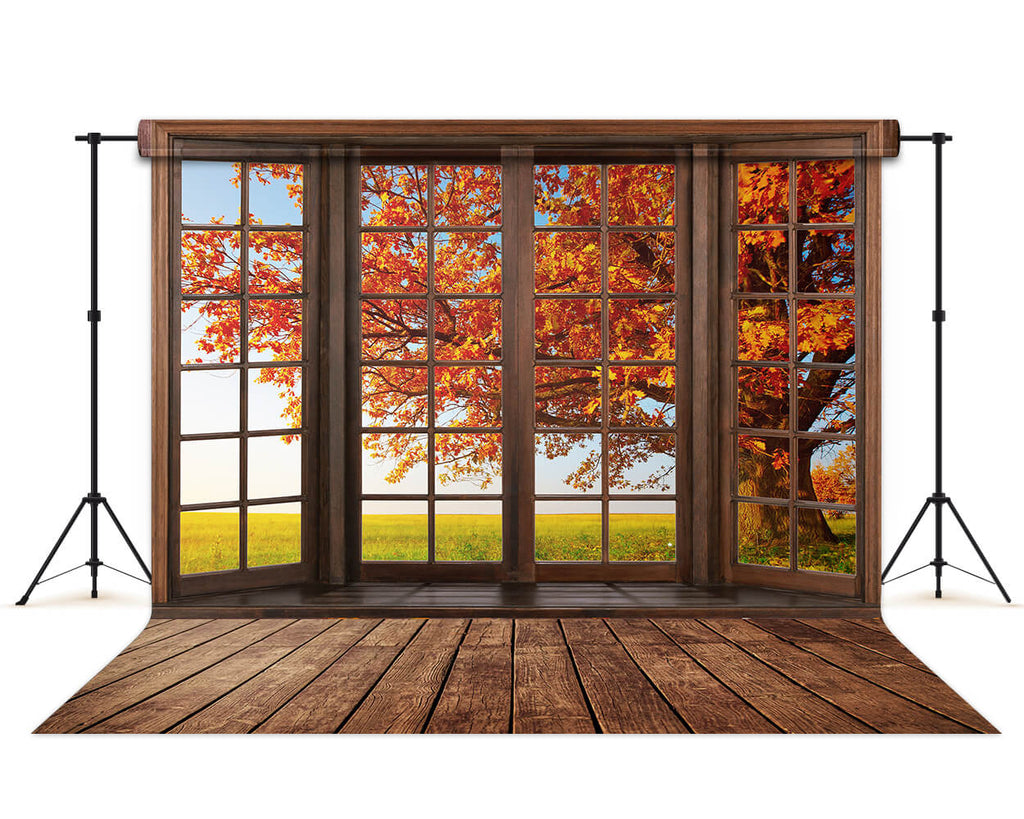 Herbst-Fotohintergrund 3x2,5 M – Waldmotiv Mit Ahornblättern & Kürbissen Für Dekoration, Fotoshootings & Partys