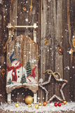 Winter Schnee Weihnachtskugel Holz Hintergrund M6-77