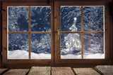 Winter verschneiter Wald Fensterlandschaft Hintergrund M7-19