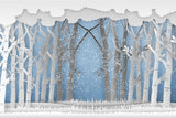 Winter Verschneiter Wald hohe Bäume Grasland Hintergrund M7-25