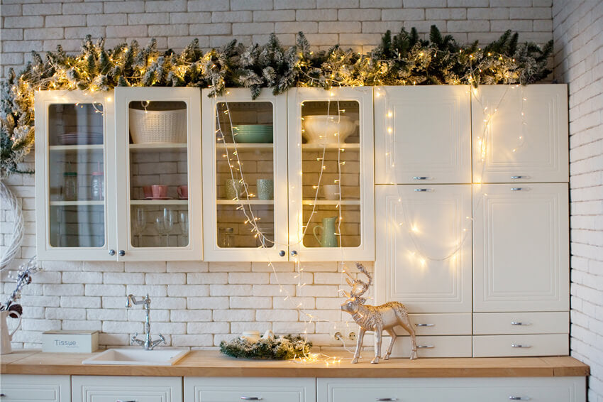 Dekorierter Weihnachtsküchen Fotohintergrund M7-28