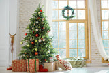 Weihnachtsbaum Fensterkranz Fotografie Hintergrund M7-36