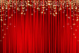 Glitzernde goldene Sterne Rote Streifen Weihnachtshintergrund M7-47