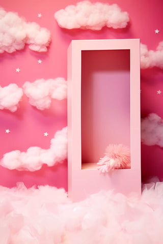 Rosa Fantasie Puppenbox verträumte Wolken-Hintergrund M7-91